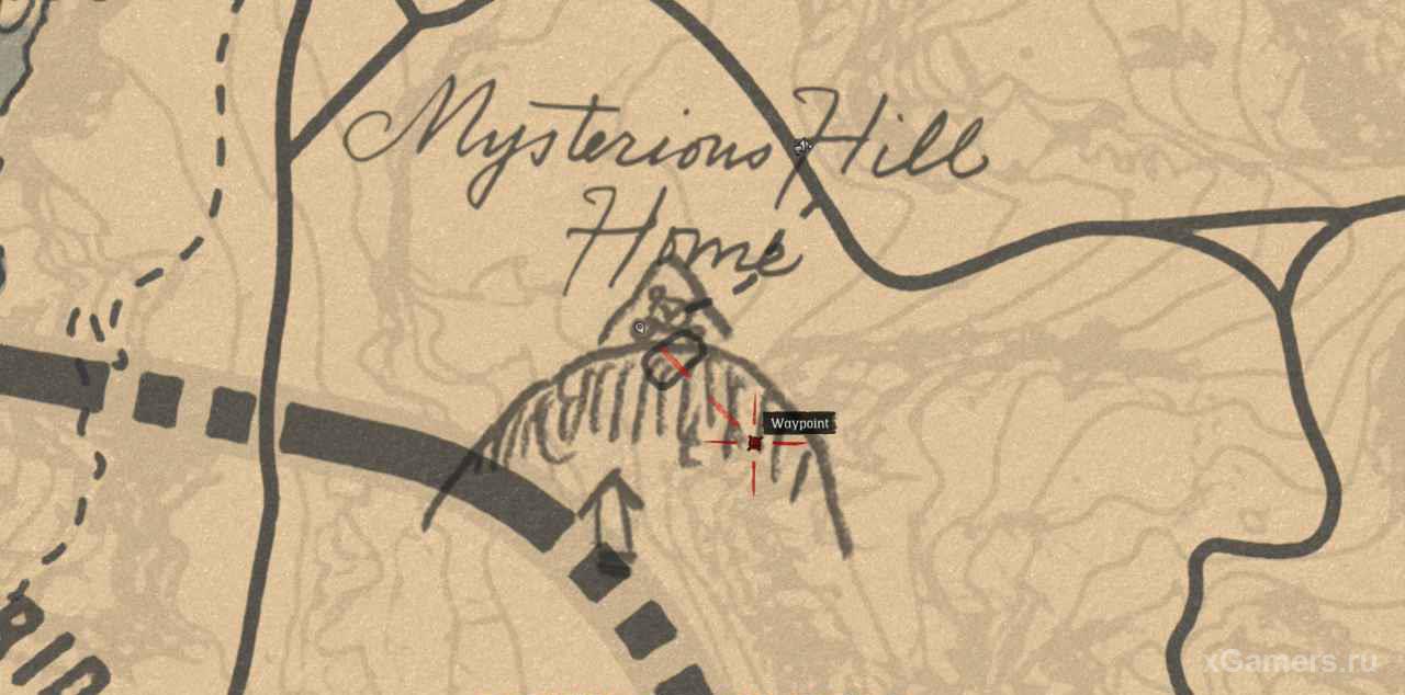 Отметка на карте где расположена могила Моргана и как к ней добраться